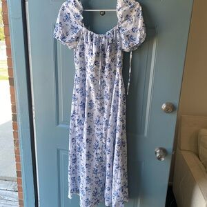 SHEIN Blue Floral Print Dress